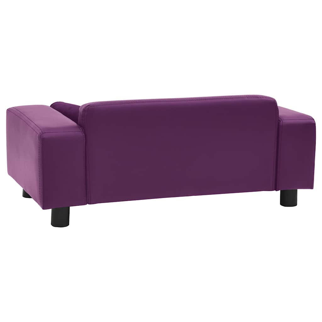 Burgundi vörös plüss és műbőr kutyakanapé 81 x 43 x 31 cm - Image 4