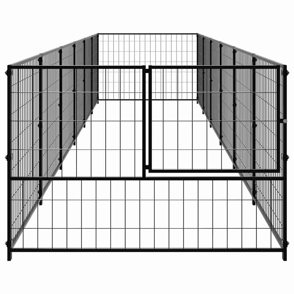 Fekete acél kutyakennel 6 m² - Image 4