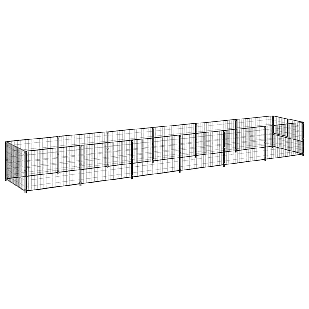 Fekete acél kutyakennel 6 m² - Image 5