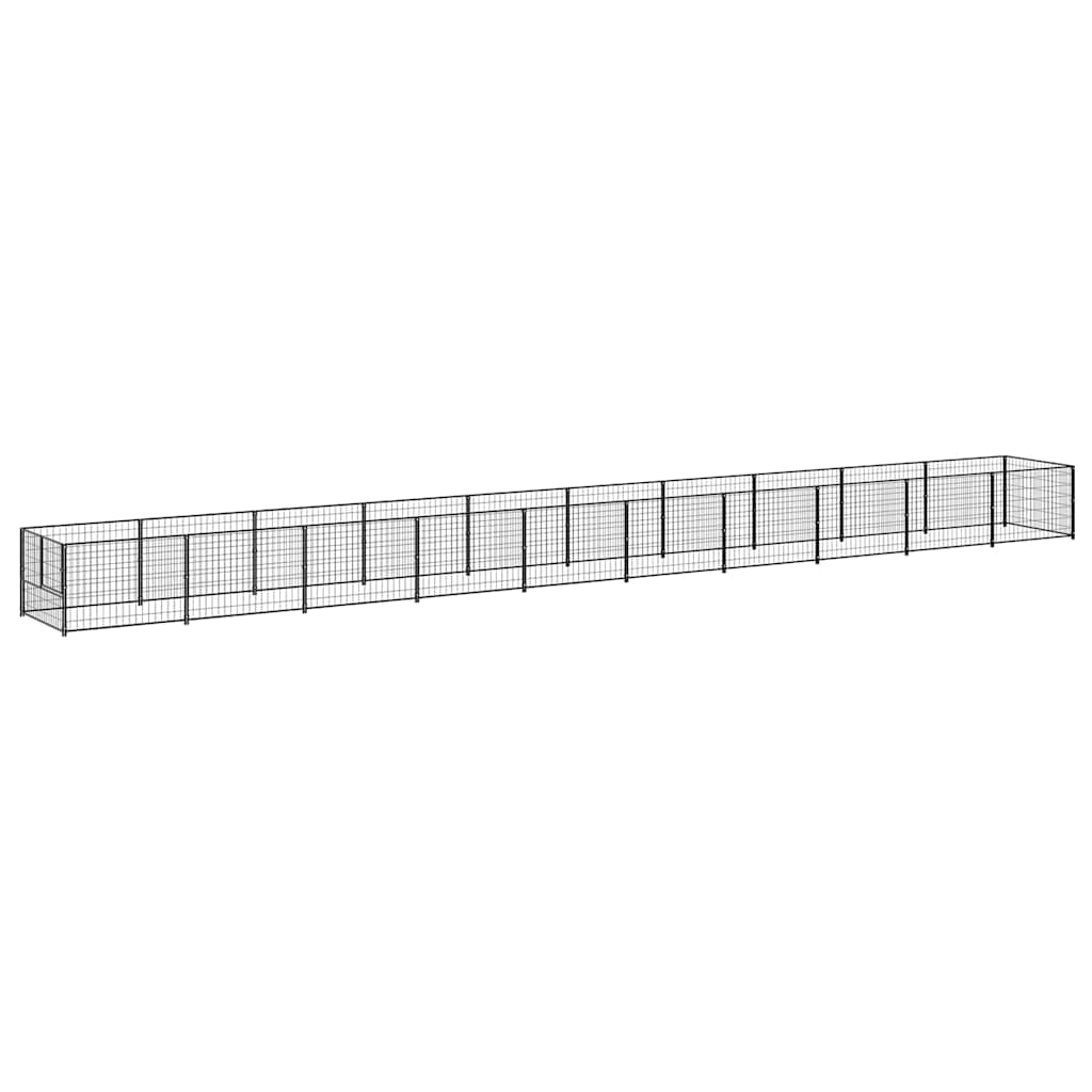 Fekete acél kutyakennel 10 m² - Image 2
