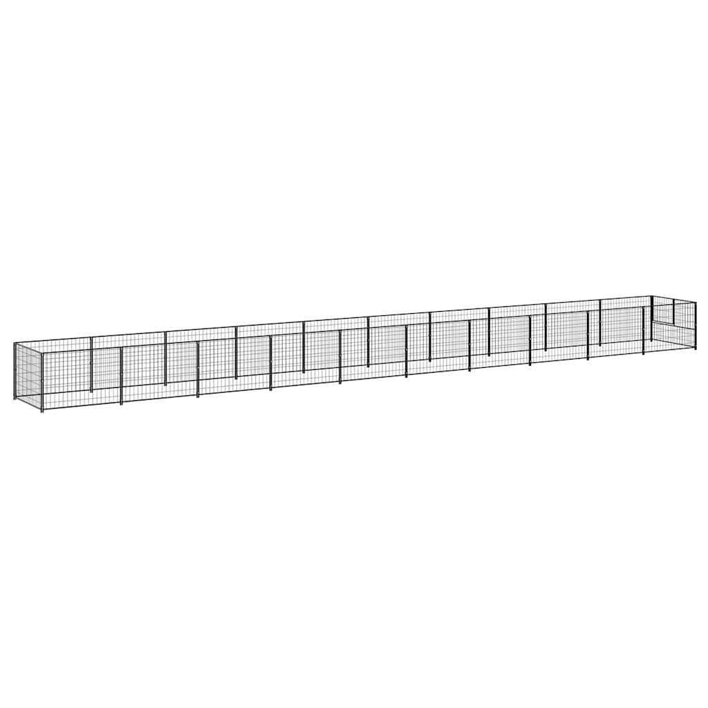 Fekete acél kutyakennel 10 m² - Image 5