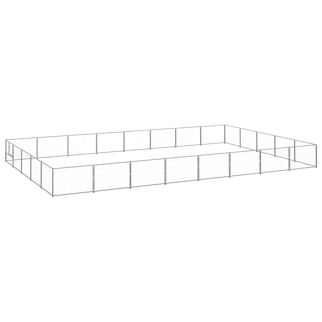 Ezüstszínű acél kutyakennel 40 m² - Image 2