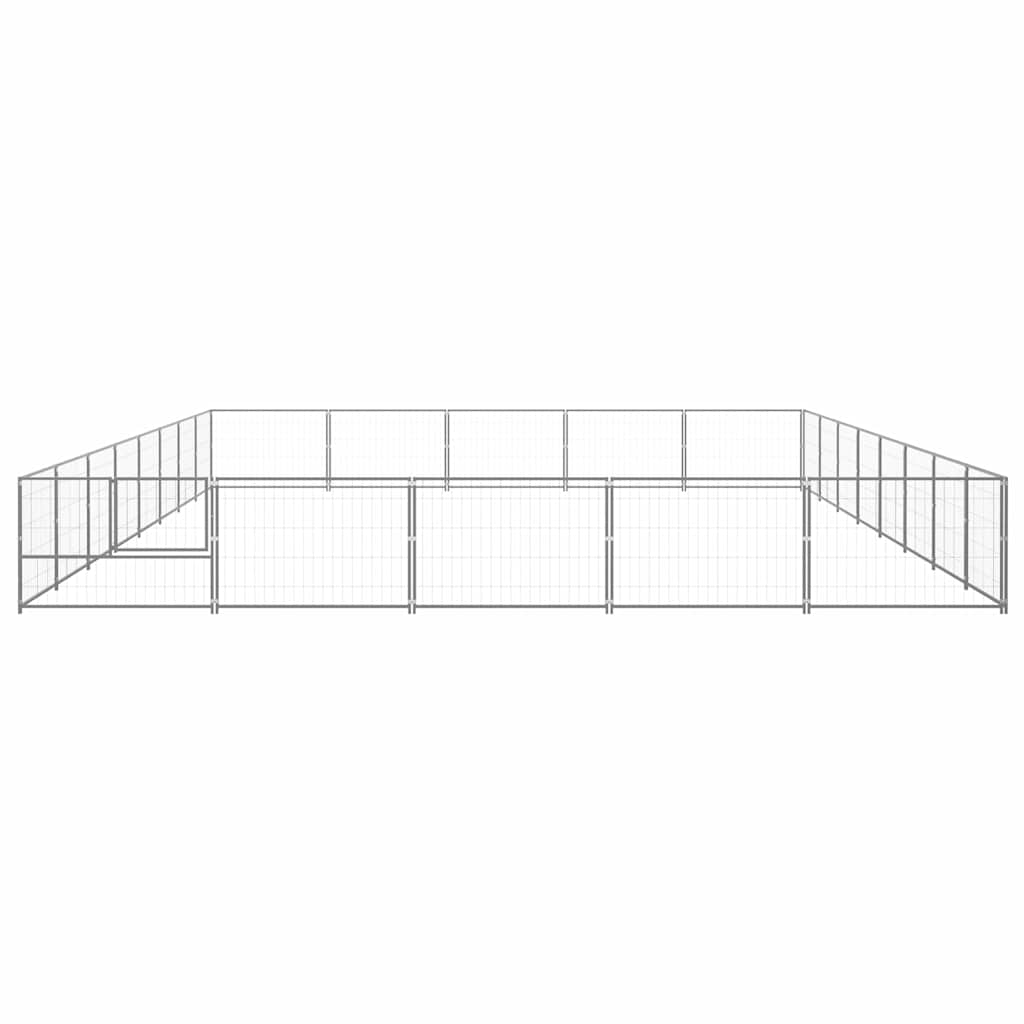 Ezüstszínű acél kutyakennel 40 m² - Image 5