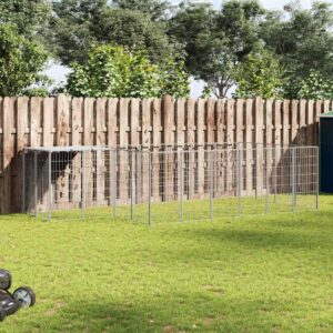 Ezüstszínű acél kutyakennel 8,47 m²