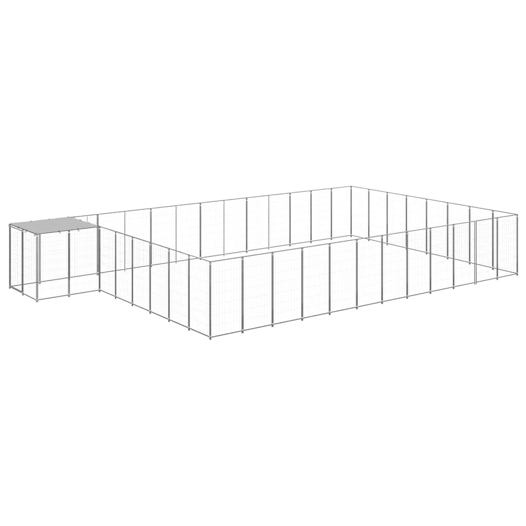 Ezüstszínű acél kutyakennel 30,25 m²