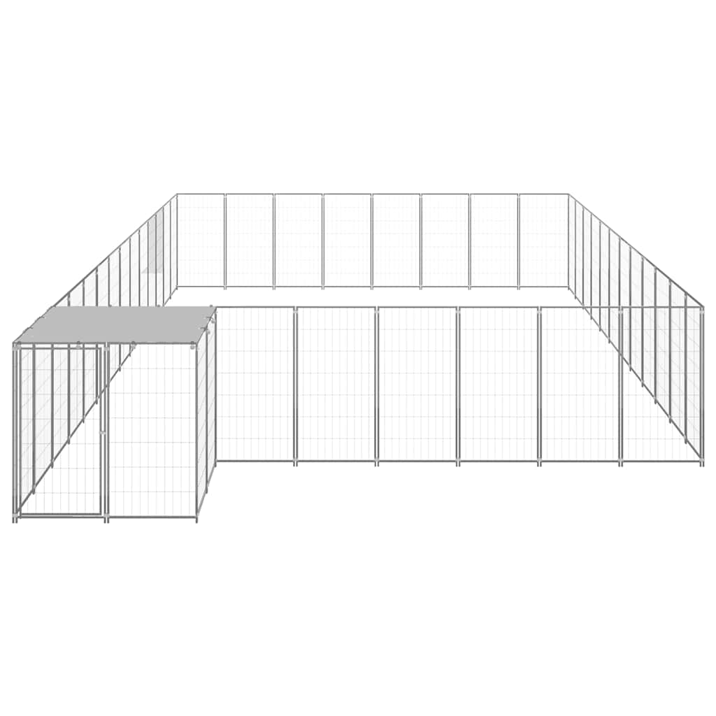 Ezüstszínű acél kutyakennel 30,25 m² - Image 2