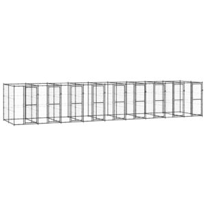 Kültéri acél kutyakennel 21,78 m²