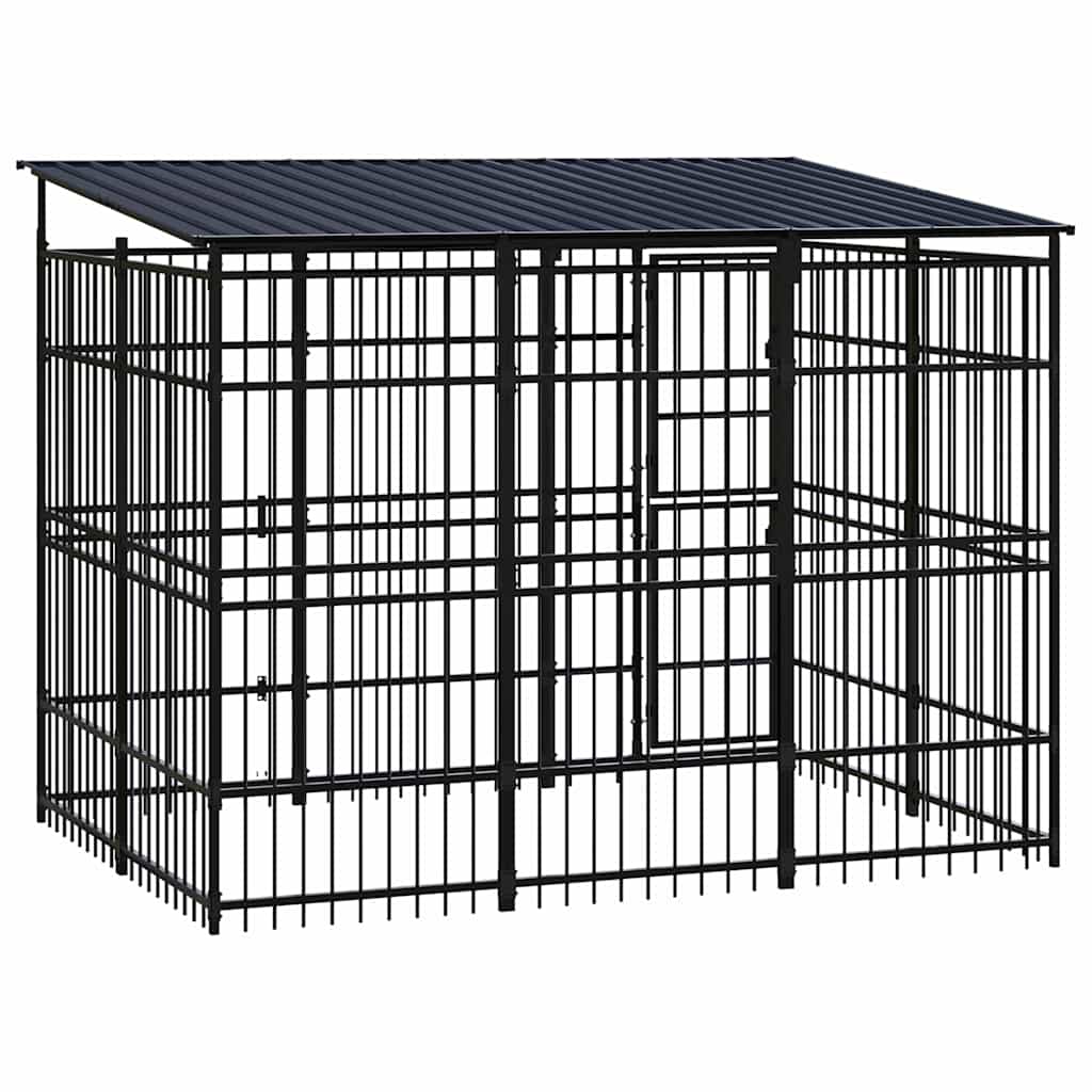 Acél kültéri kutyakennel tetővel 5,53 m² - Image 4