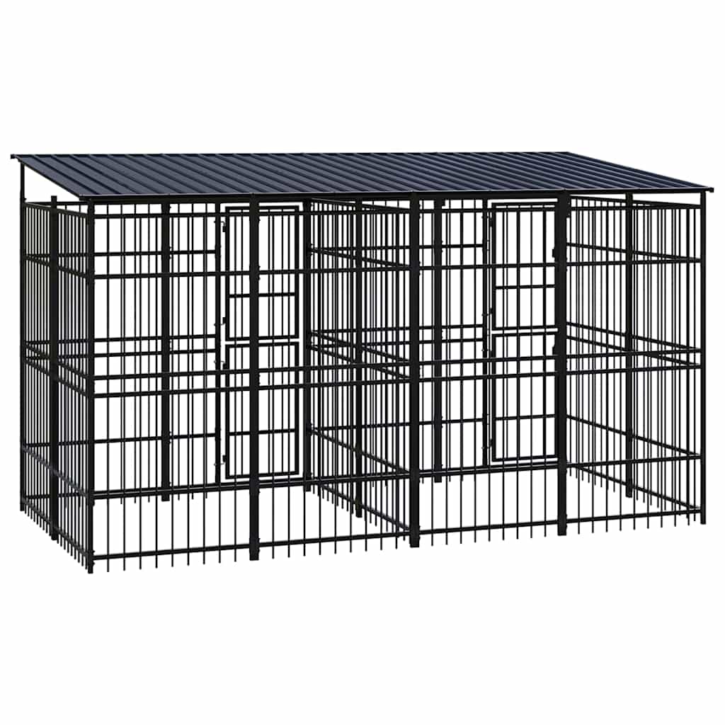 Acél kültéri kutyakennel tetővel 7,37 m² - Image 4