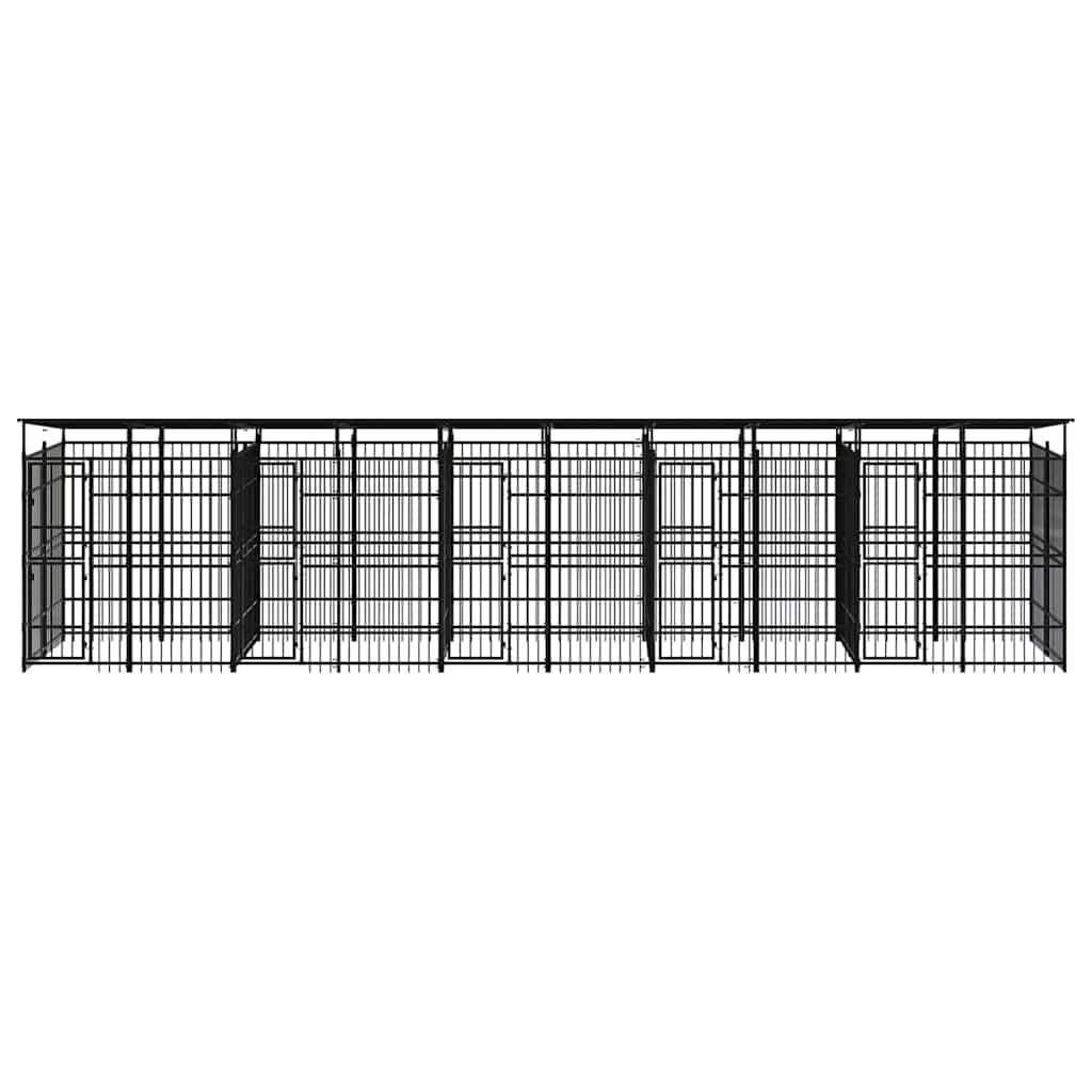 Acél kültéri kutyakennel tetővel 18,43 m² - Image 2