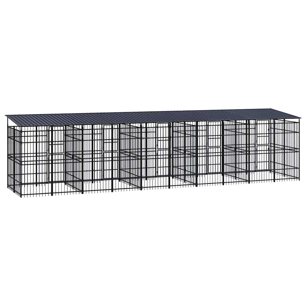 Acél kültéri kutyakennel tetővel 18,43 m² - Image 4