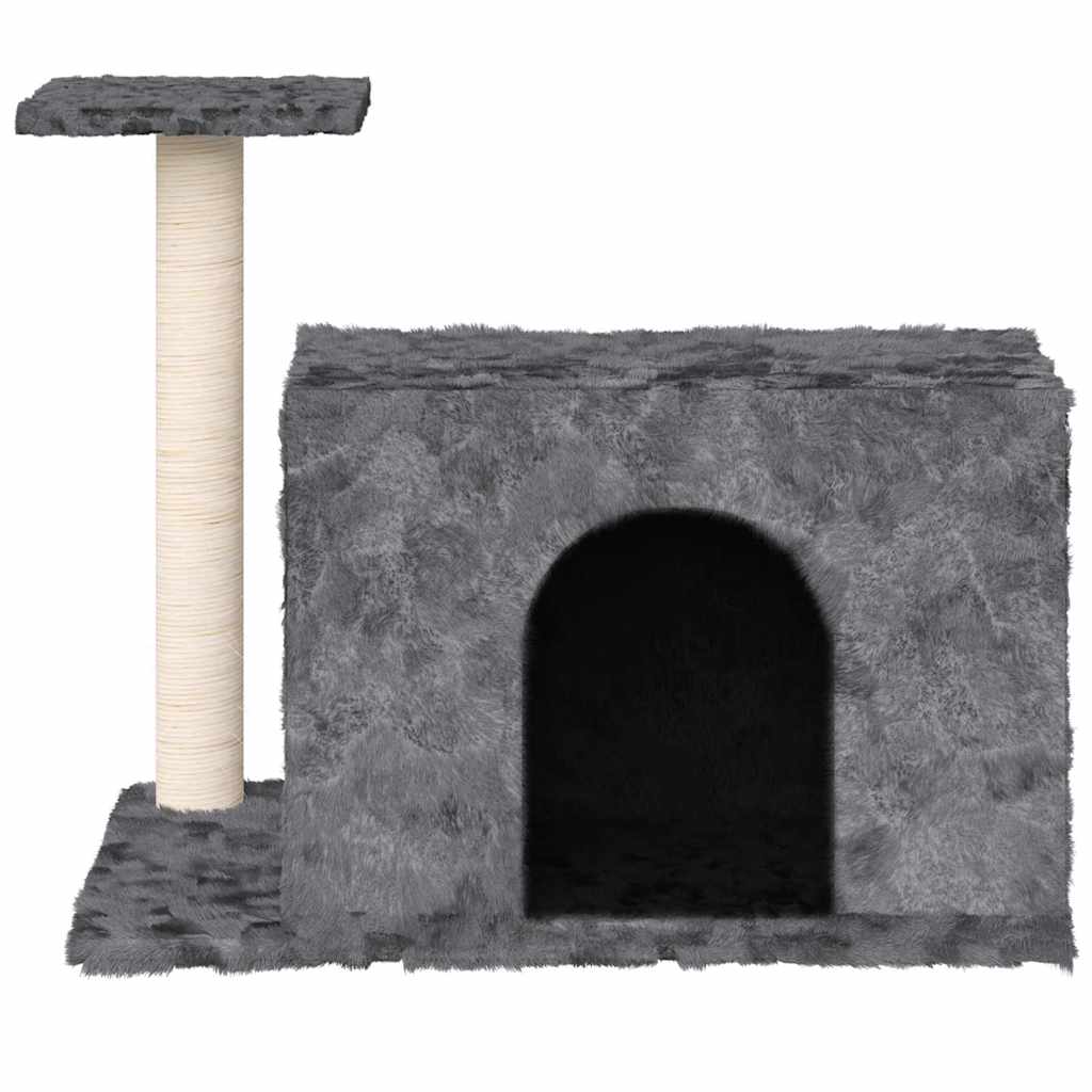 Sötétszürke macskabútor szizál kaparófával 51 cm - Image 3