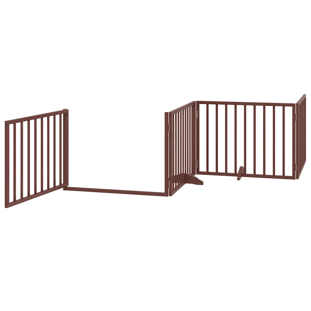 Barna nyárfa 12 paneles összecsukható kutyakapu ajtóval 960 cm - Image 4