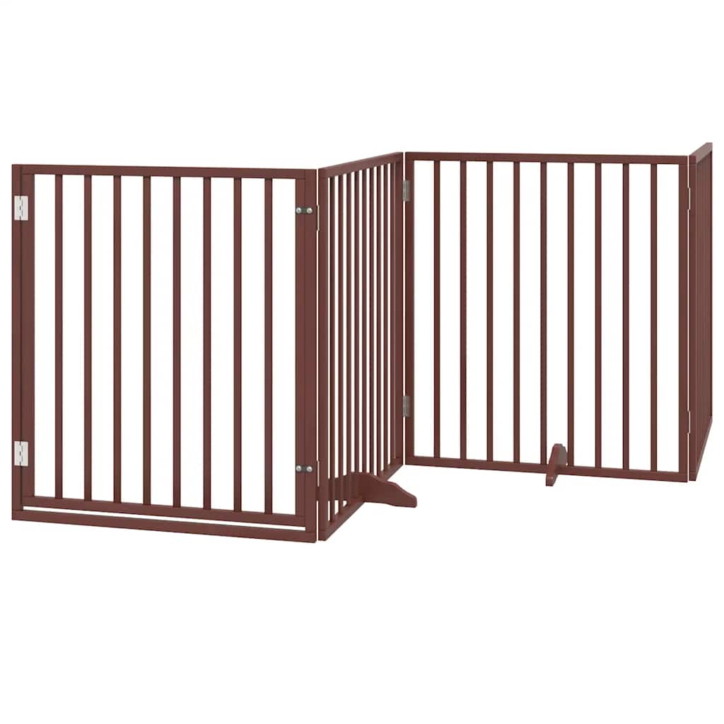 Barna nyárfa 12 paneles összecsukható kutyakapu ajtóval 960 cm - Image 3