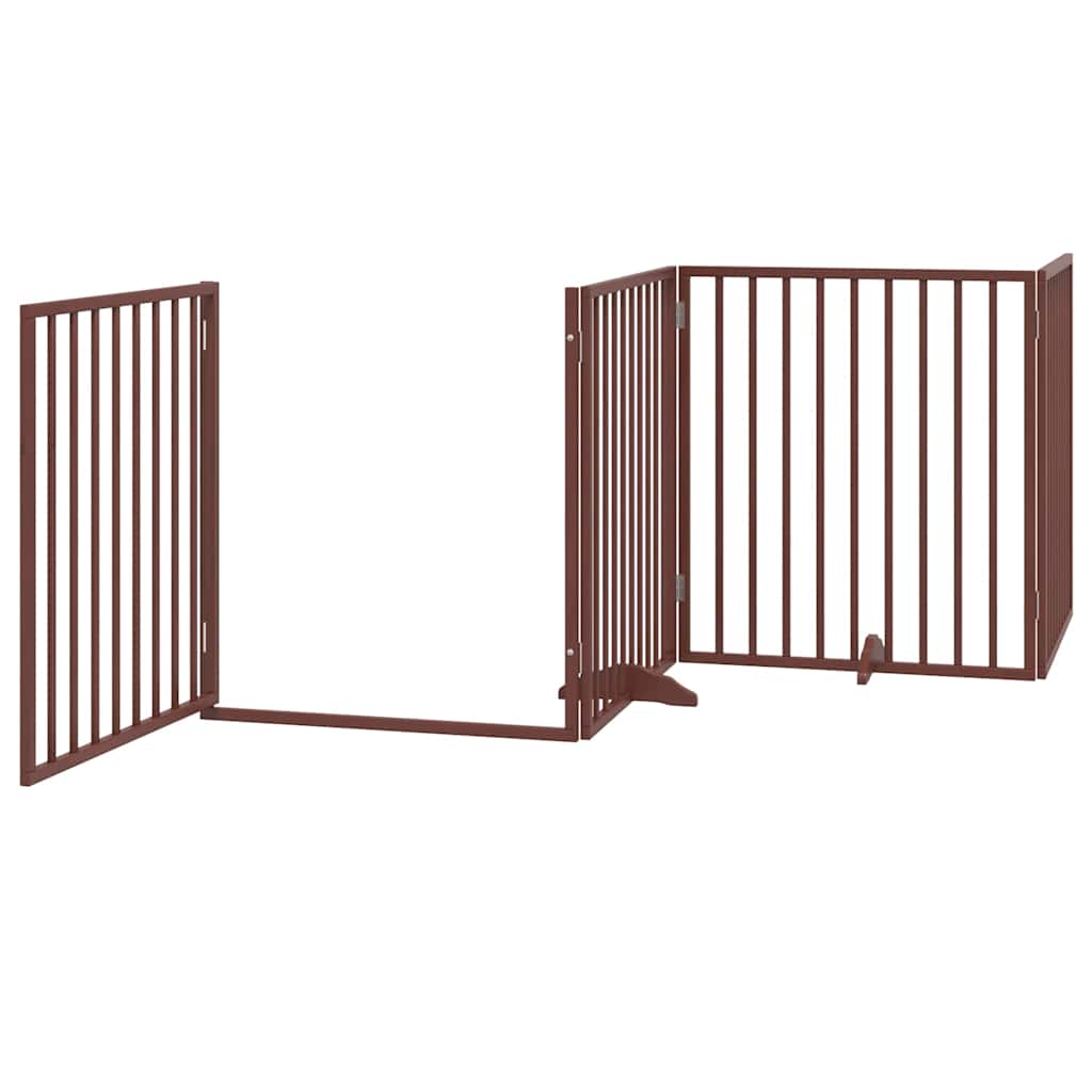 Barna nyárfa 12 paneles összecsukható kutyakapu ajtóval 960 cm - Image 4