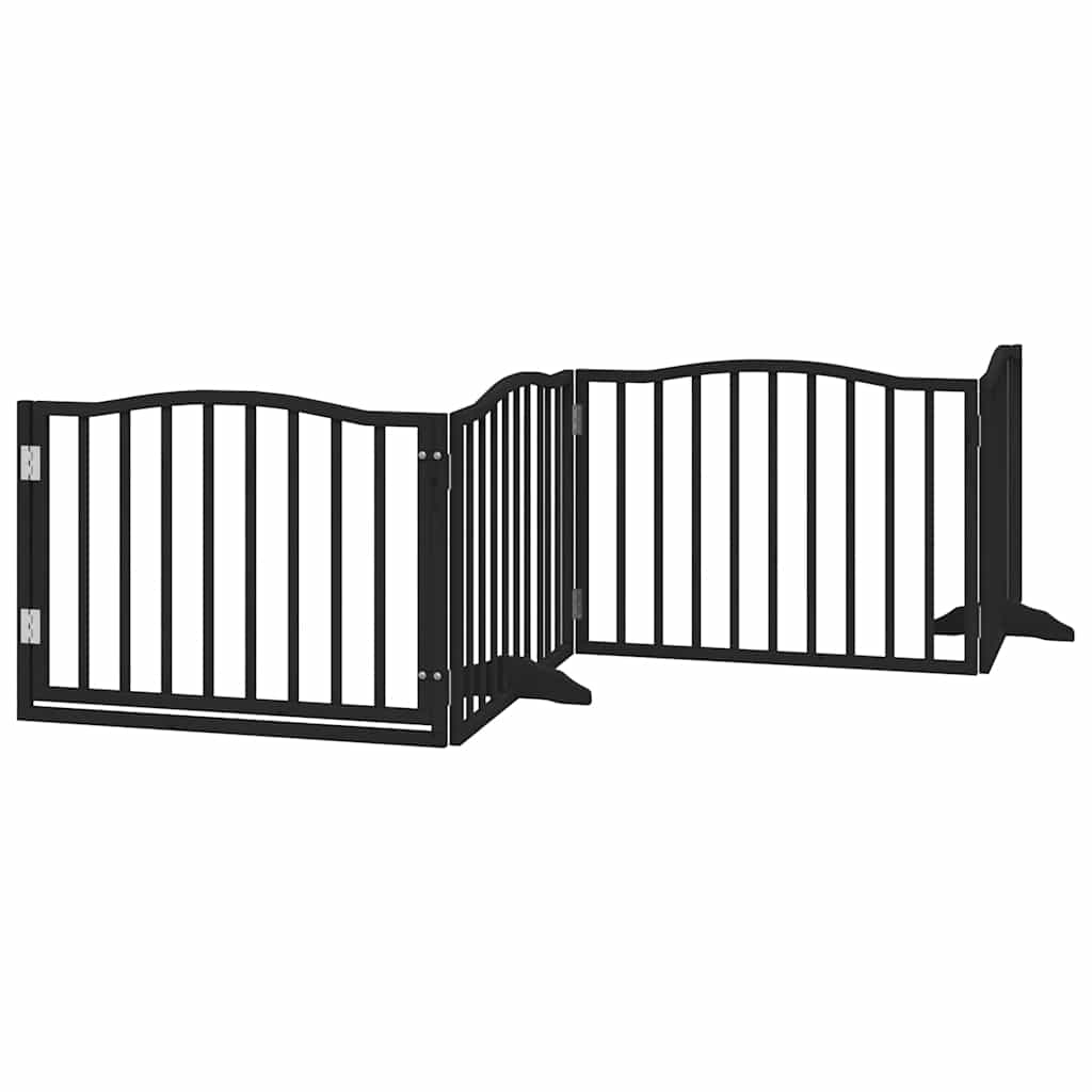 Fekete nyárfa 6 paneles összecsukható kutyakapu ajtóval 480 cm - Image 4