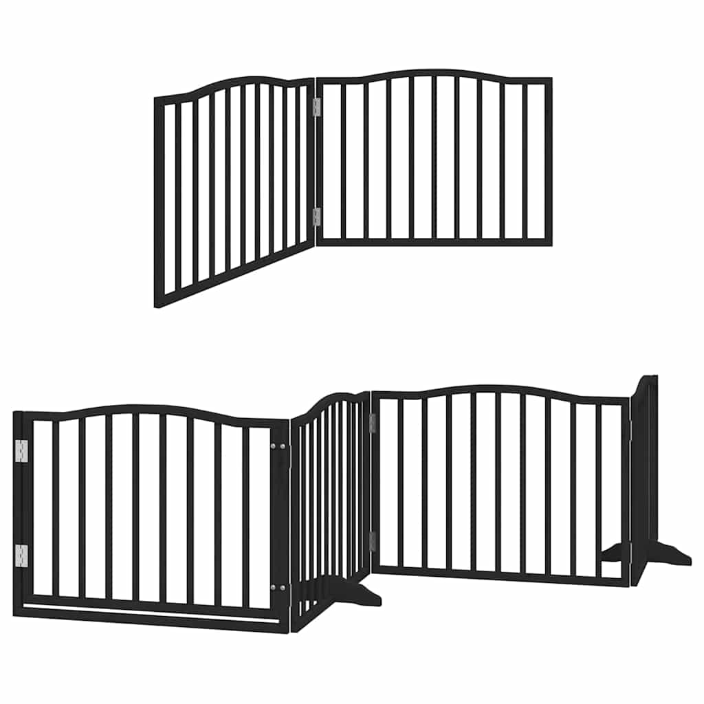 Fekete nyárfa 12 paneles összecsukható kutyakapu ajtóval 960 cm - Image 3