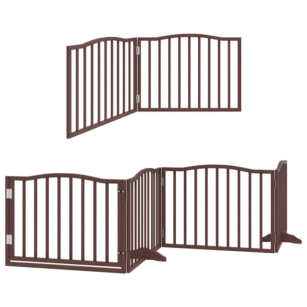 Barna nyárfa 12 paneles összecsukható kutyakapu ajtóval 960 cm - Image 3