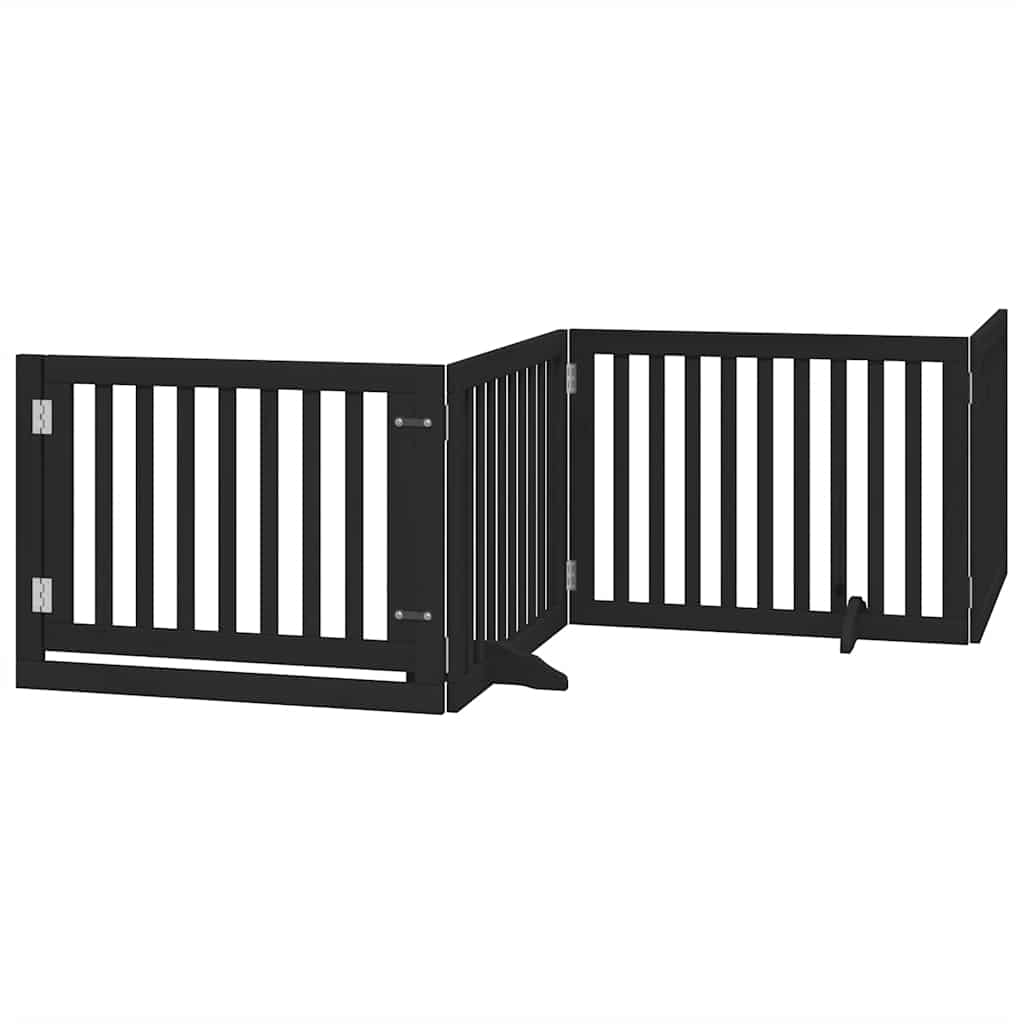Fekete nyárfa 12 paneles összecsukható kutyakapu ajtóval 960 cm - Image 3