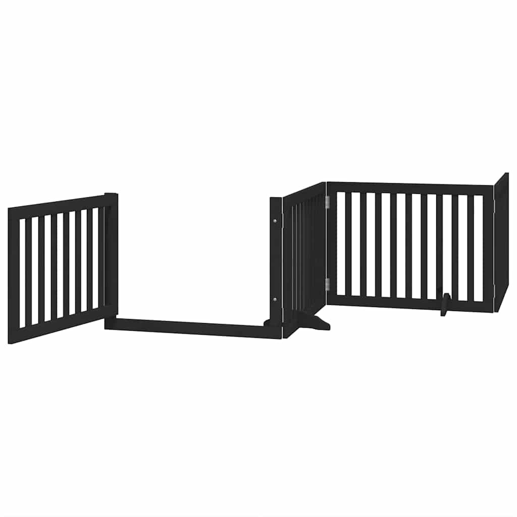 Fekete nyárfa 12 paneles összecsukható kutyakapu ajtóval 960 cm - Image 4