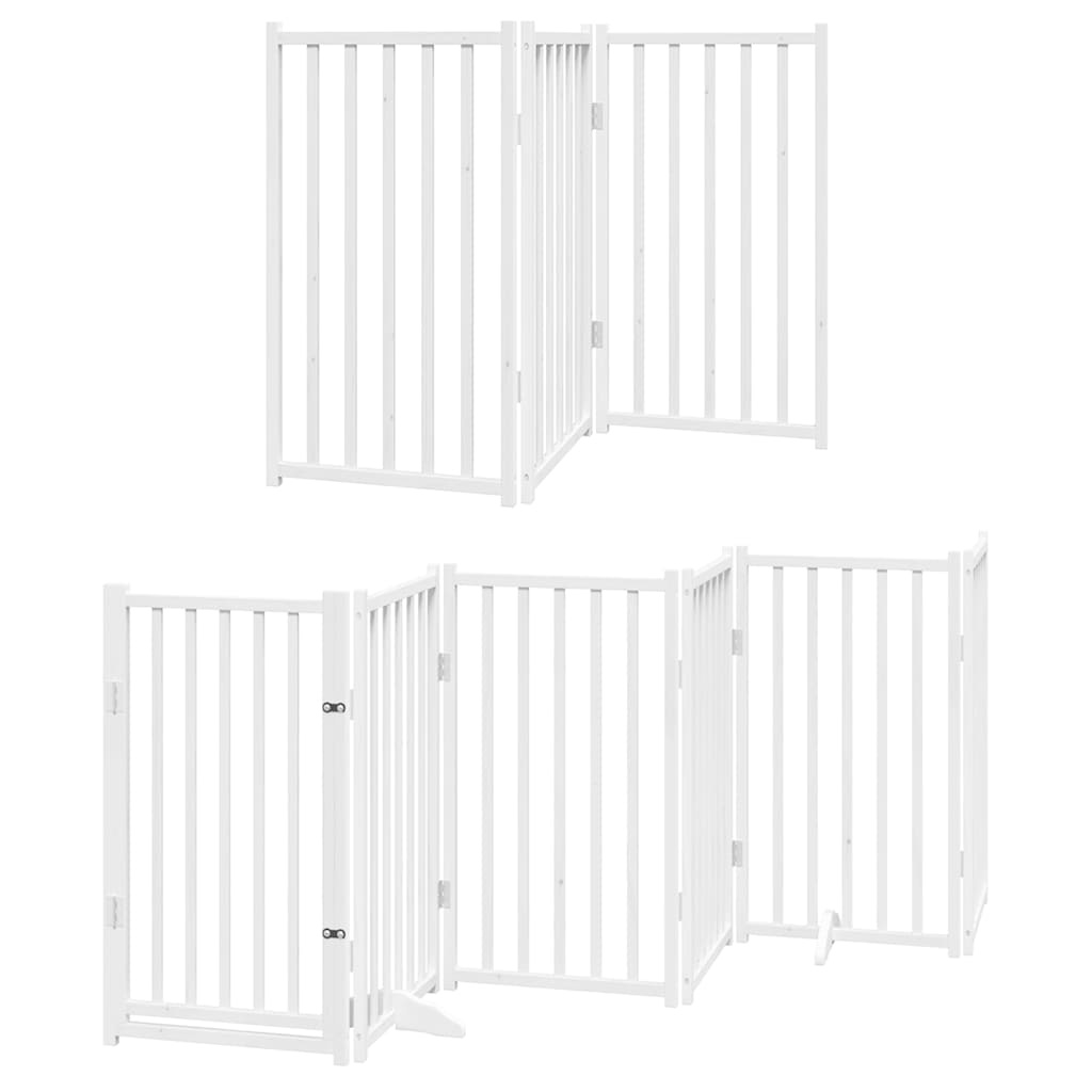 Fehér nyárfa 15 paneles összecsukható kutyakapu ajtóval 750 cm - Image 3