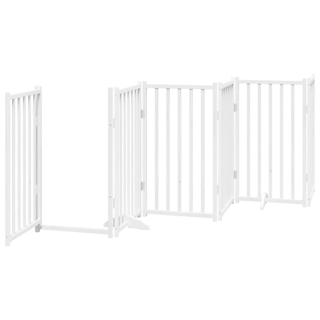 Fehér nyárfa 15 paneles összecsukható kutyakapu ajtóval 750 cm - Image 5