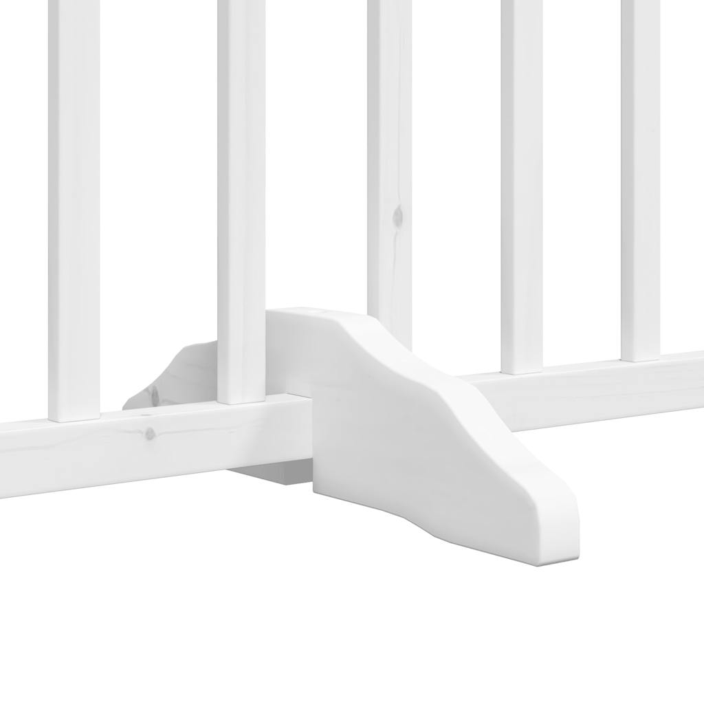Fehér nyárfa 8 paneles összecsukható kutyakapu ajtóval 640 cm - Image 5