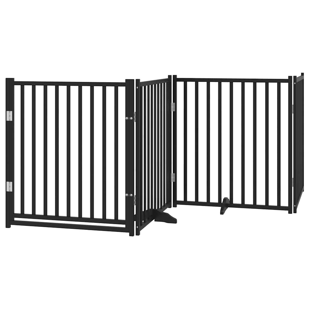 Fekete nyárfa 12 paneles összecsukható kutyakapu ajtóval 960 cm - Image 4