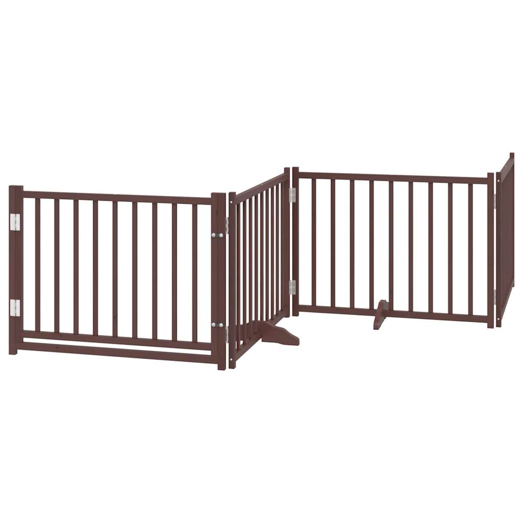 Barna nyárfa 12 paneles összecsukható kutyakapu ajtóval 960 cm - Image 3