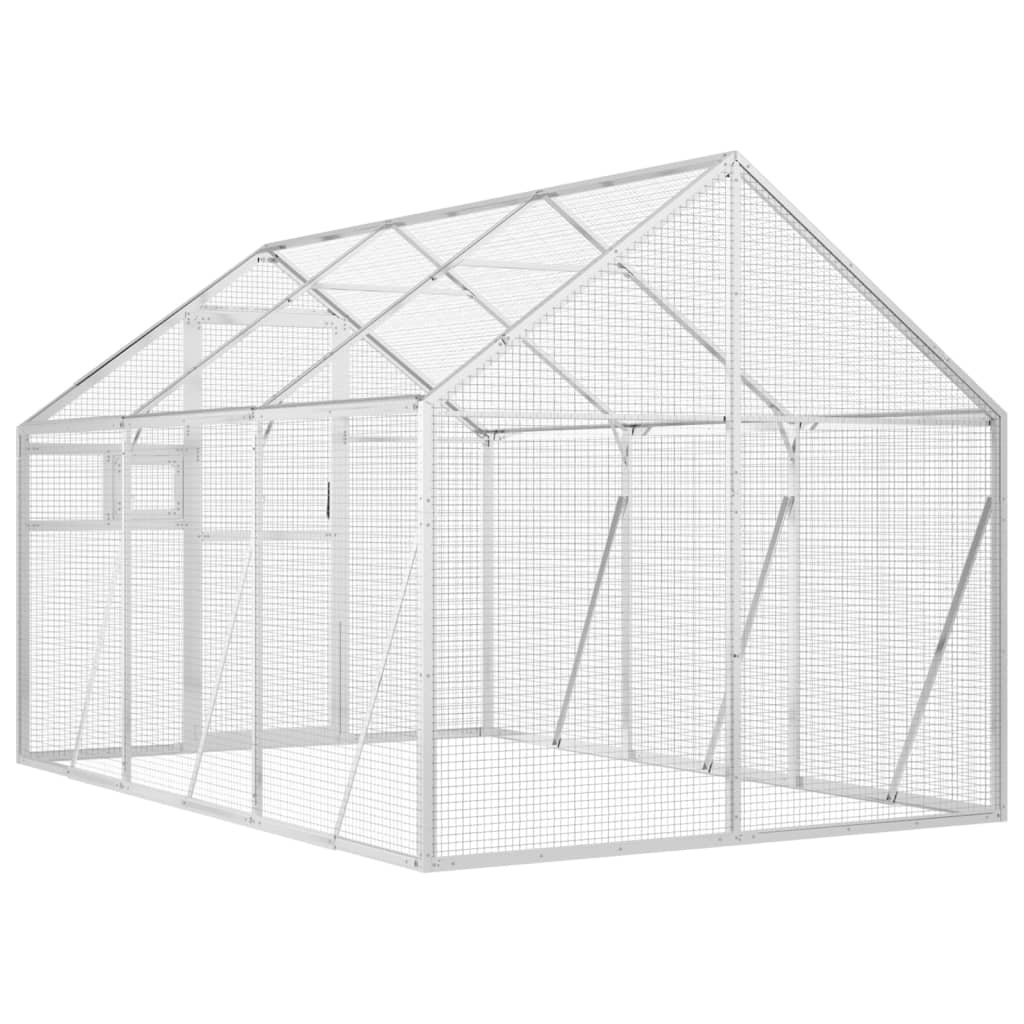 Ezüstszínű alumínium madárház 1,79 x 3 x 1,85 m - Image 4