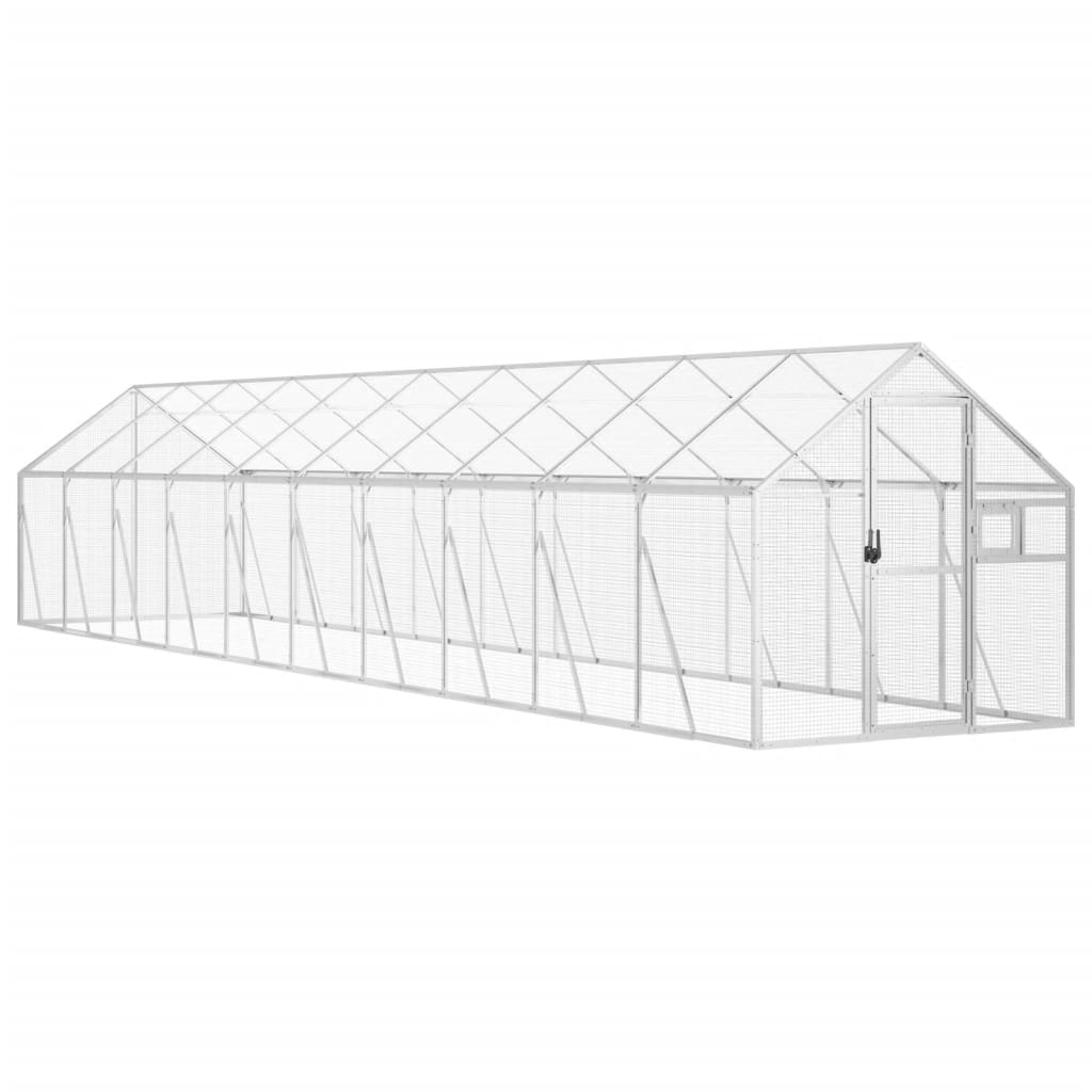 Ezüstszínű alumínium madárház 1,79 x 10 x 1,85 m - Image 2
