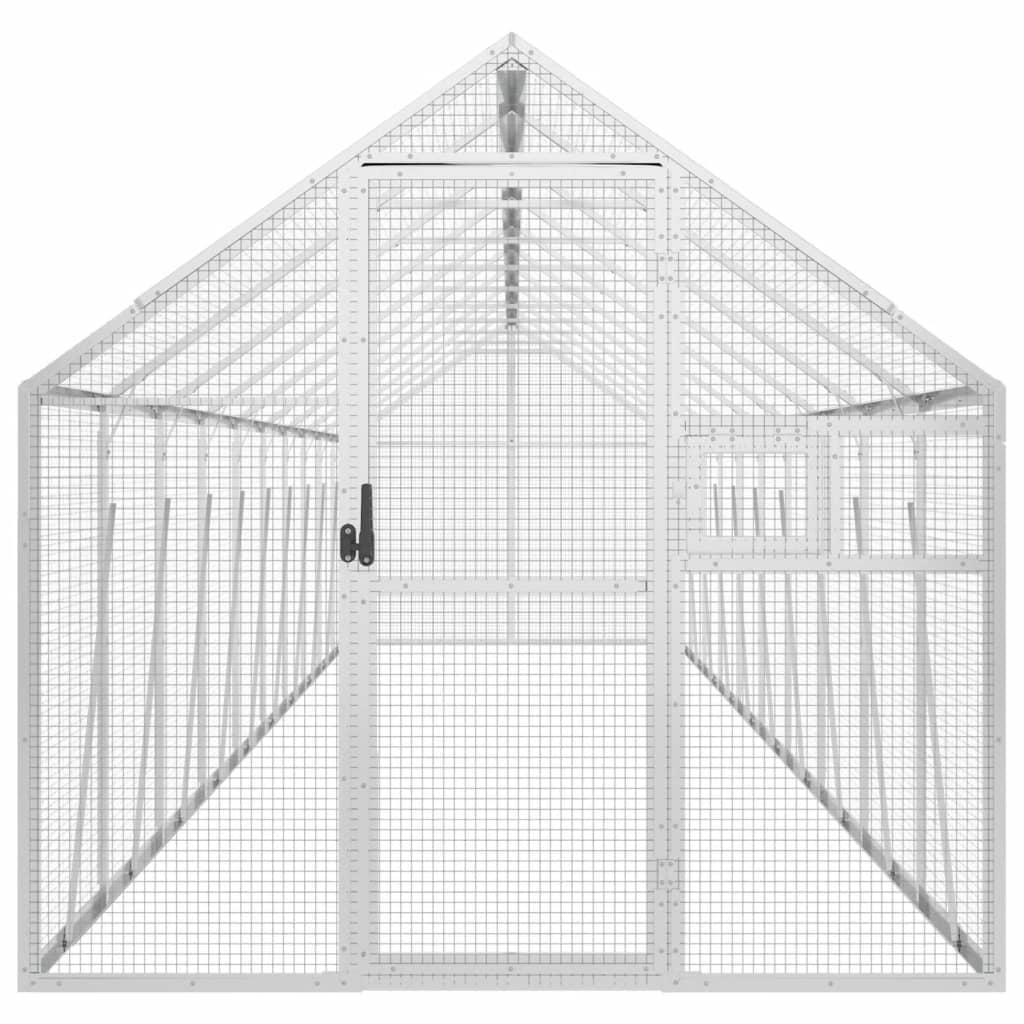 Ezüstszínű alumínium madárház 1,79 x 10 x 1,85 m - Image 3
