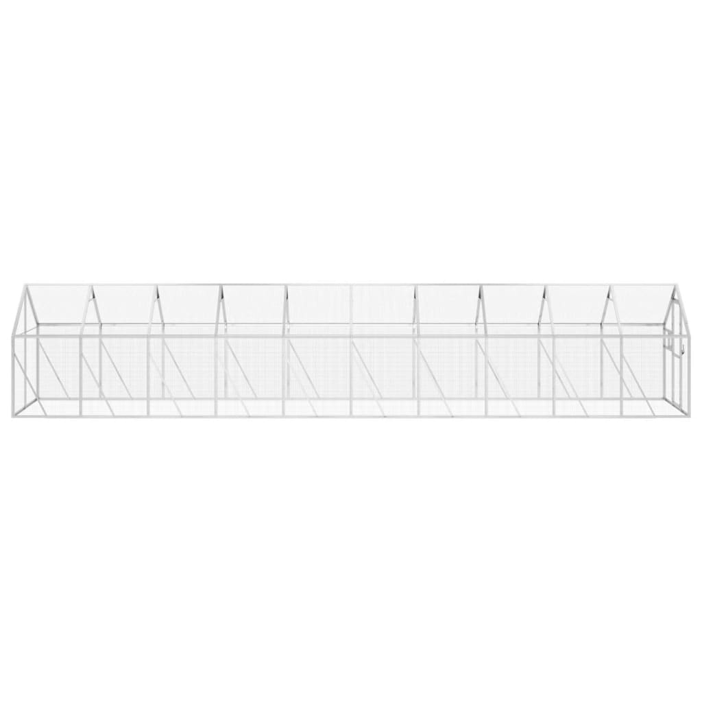 Ezüstszínű alumínium madárház 1,79 x 10 x 1,85 m - Image 5
