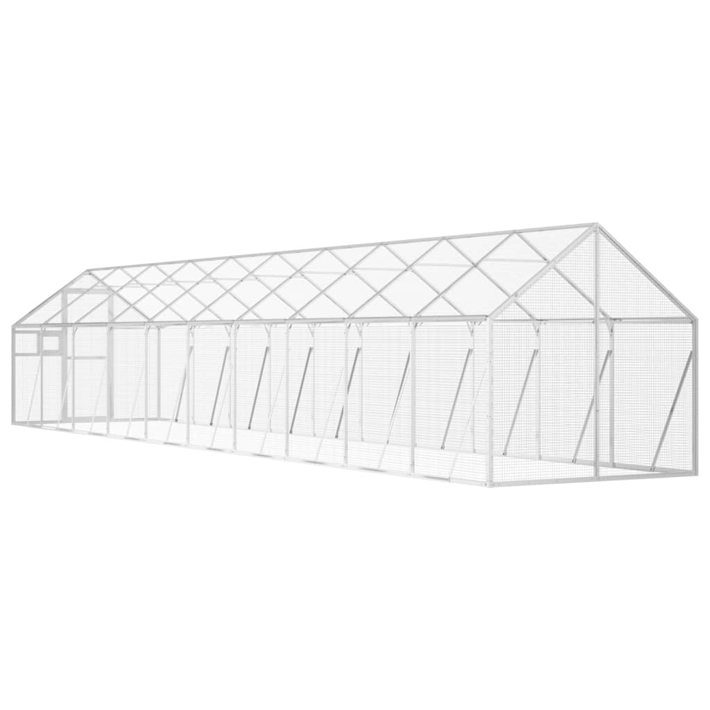 Ezüstszínű alumínium madárház 1,79 x 10 x 1,85 m - Image 4