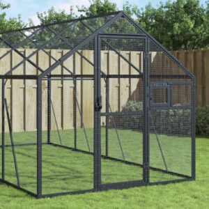 Antracit alumínium madárház 1,79 x 6 x 1,85 m