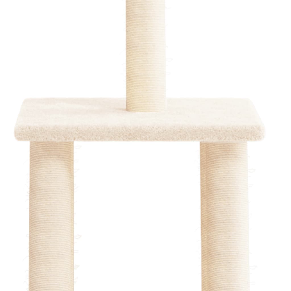 Krémszínű macskabútor szizál kaparófákkal 85,5 cm - Image 4