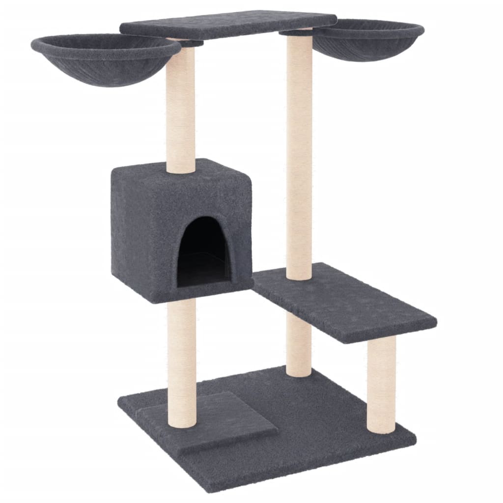 Világosszürke macskabútor kaparófákkal 82 cm - Image 2