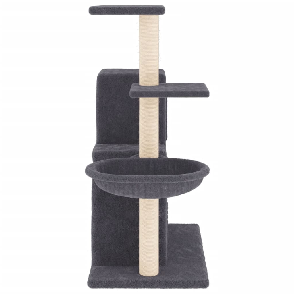 Sötétszürke macskabútor szizál kaparófákkal 83 cm - Image 5