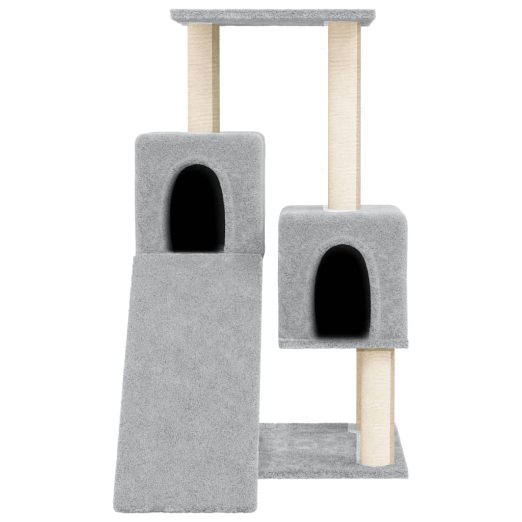 Világosszürke macskabútor szizál kaparófákkal 82 cm - Image 3