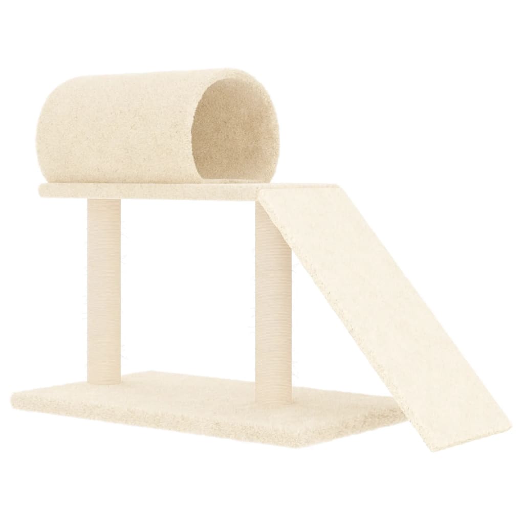 Krémszínű kaparófa alagúttal és létrával 55,5 cm - Image 2