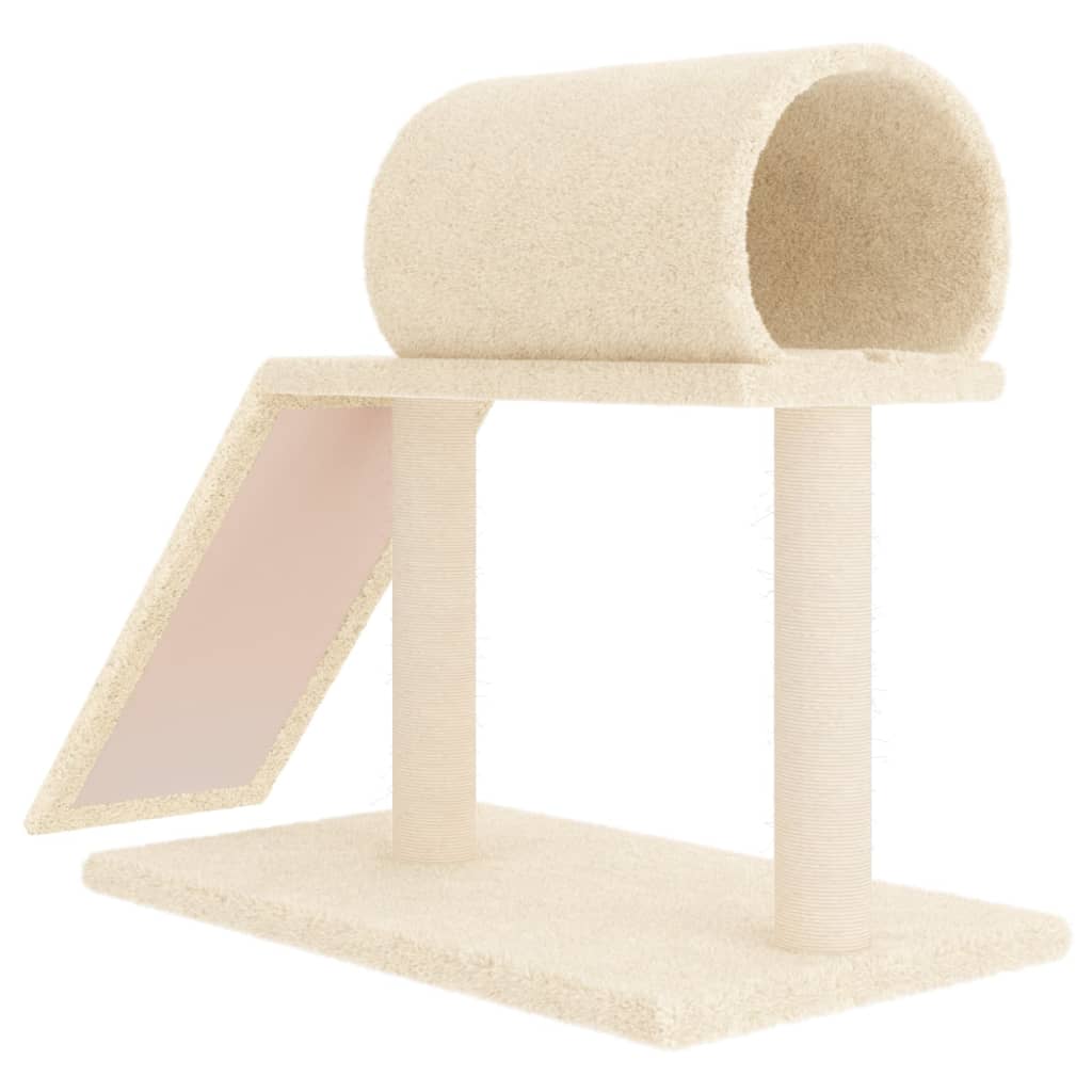 Krémszínű kaparófa alagúttal és létrával 55,5 cm - Image 4
