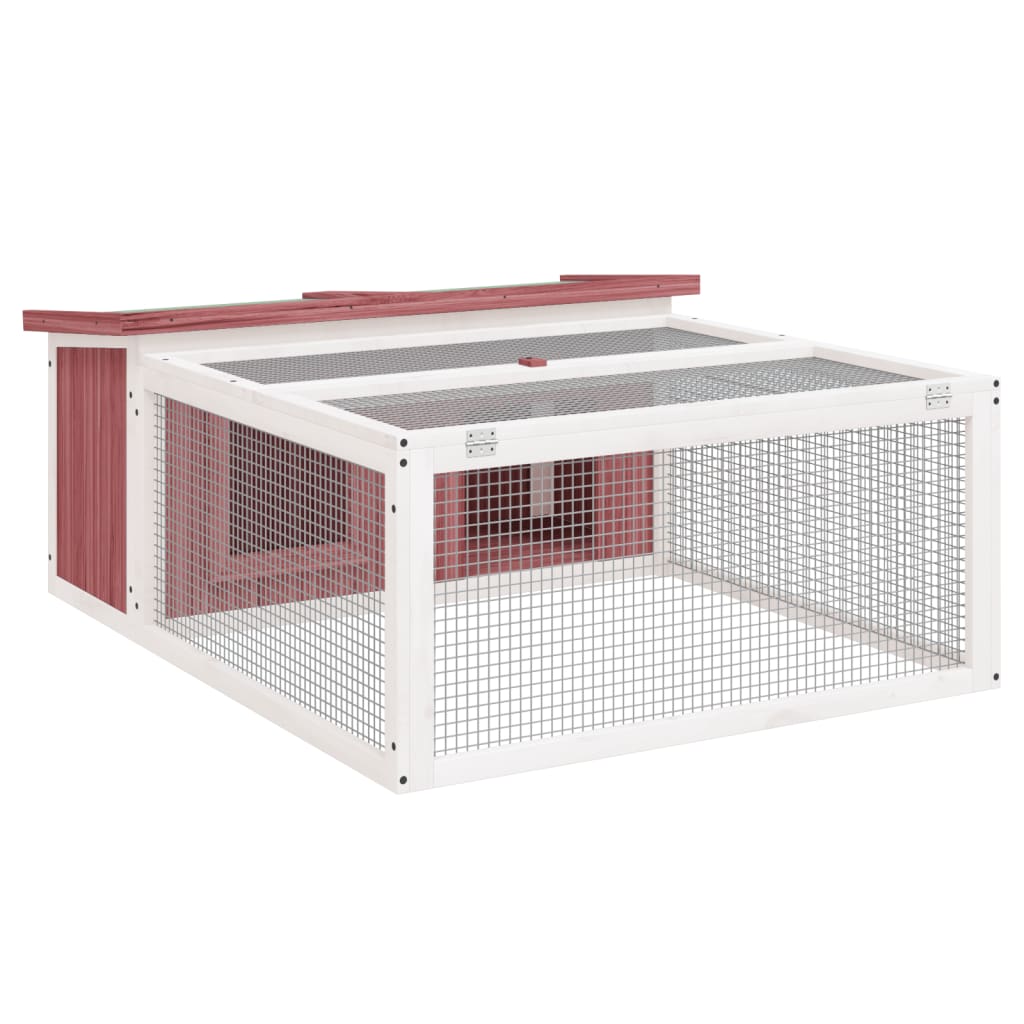 Mokkabarna tömör fenyőfa nyúlketrec 117,5 x 97 x 47,5 cm - Image 2