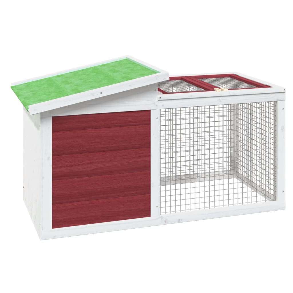 Mokkabarna tömör fenyőfa nyúlketrec 100,5 x 54 x 55 cm - Image 2