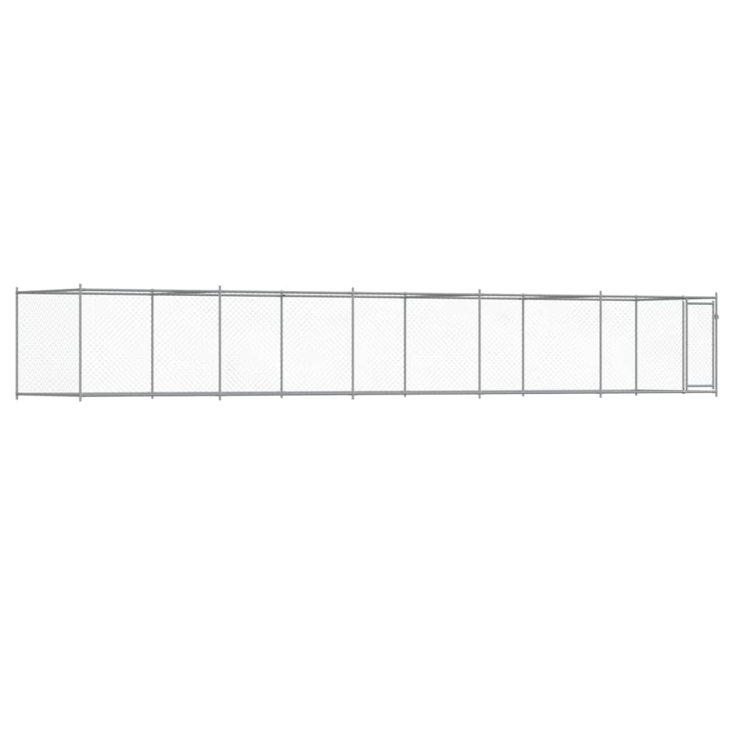 Szürke horganyzott acél kutyaketrec ajtóval 10 x 2 x 1,5 m - Image 2