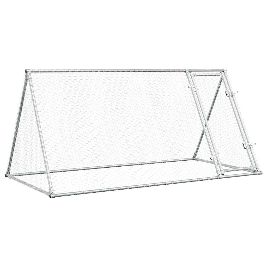 Szürke horganyzott acél csirkeketrec 200x105x91 cm - Image 2