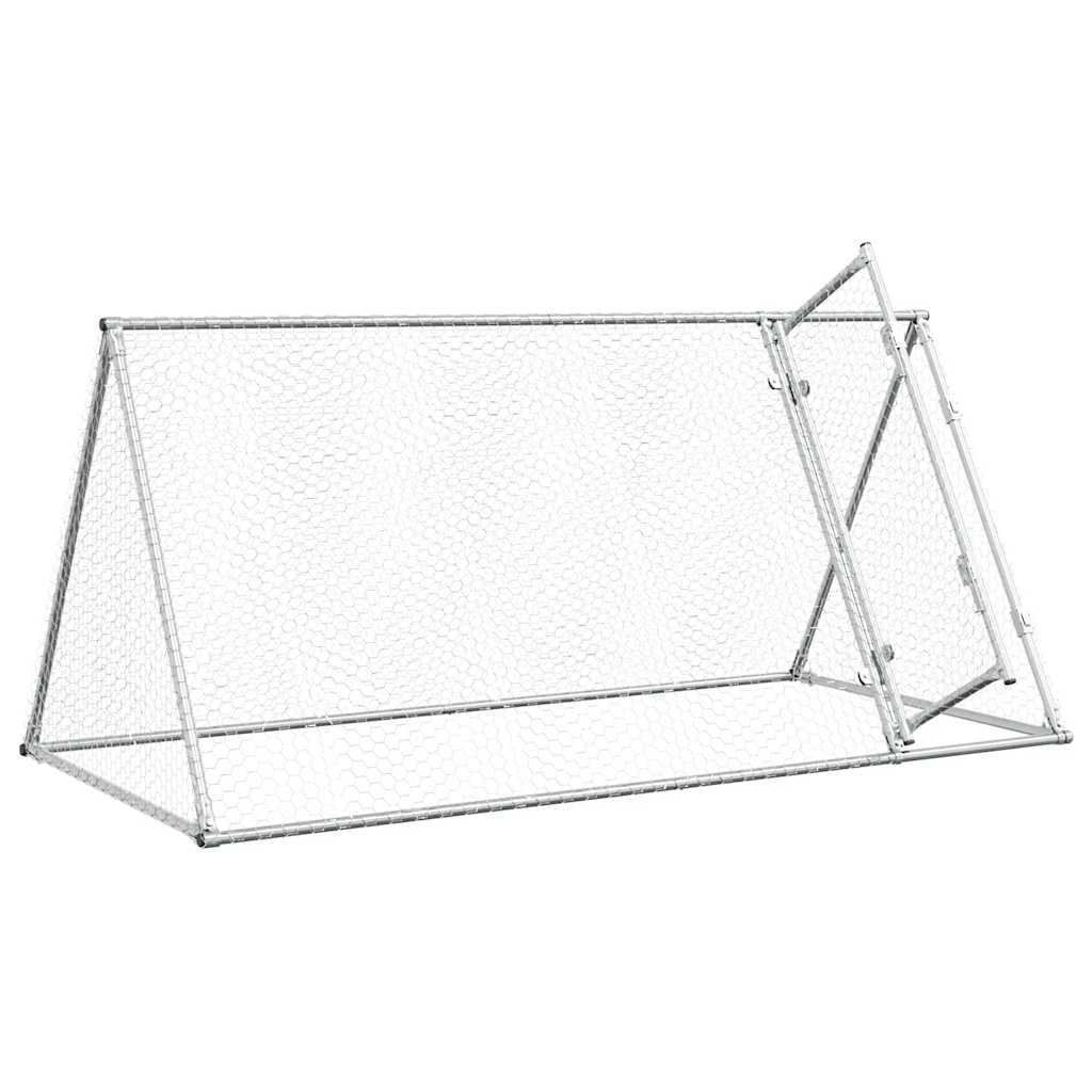 Szürke horganyzott acél csirkeketrec 200x105x91 cm - Image 4