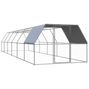 Kültéri horganyzott acél tyúkól 3 x 12 x 2 m