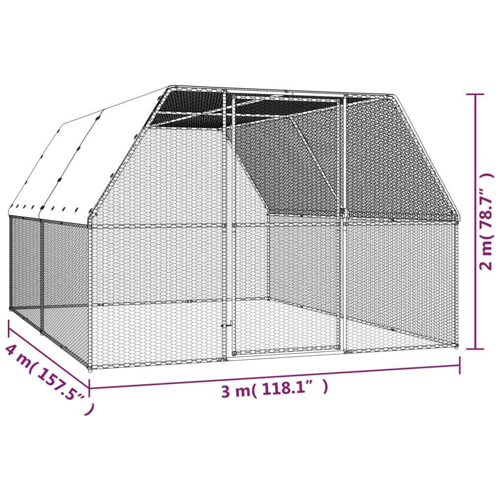 Horganyzott acél tyúkól 3x4x2 m - Image 5