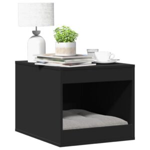 Fekete szerelt fa macskaalomdoboz 47 x 59 x 42 cm