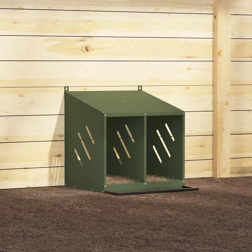 Olívazöld fémből fém csirke fészekrakó doboz 2 rekesszel - Image 4